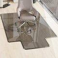 MESAILUP Beveled Edge Irregular Office Chair Mat with Lip for Carpet or Hardwood Floor Crystal Grey 48" x 60" for a Smooth Glide and Easy Roll On/Off, Heavy Duty and Non-Slip Floor Chair Mat with Lip