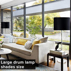 GO&SO Black Velvet Lamp Shades Set of 1 Large Drum Lampshades -16" Top x 16" Bottom x 12" High(Spider) Traditional Fabric Lamp Shade for Table Lamps - Replacement Lampshade - Assembly Required