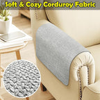 Couch Arm Covers, Waterproof Armrest Cover for Sofa, Armchair, Loveseat, Non-Slip Recliner Arm Cover, Sofa Arm Covers, Headrest Covers, Arm Chair Covers Set of 2 (Light Gray, 24"×20")