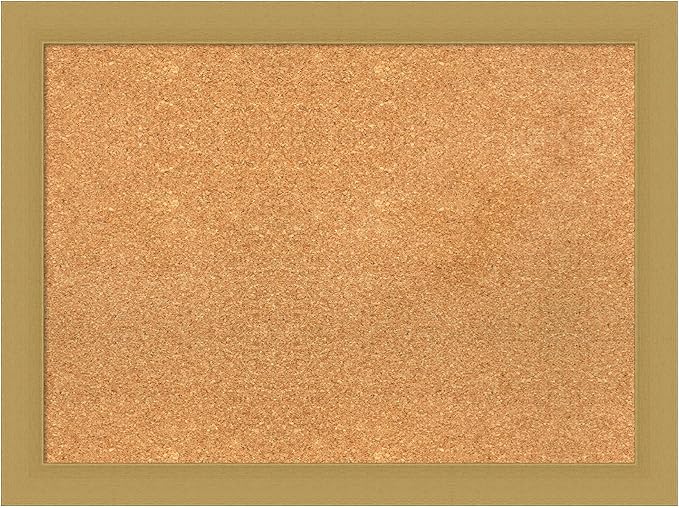 Amanti Art Natural Cork Board for Wall, 24x32 Vision Board with Gold Frame, Medium Corkboard Office Decor for Home Organization, Casual Corkboard Pinboard to display items for home organization
