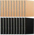 Eersida 20 Pack A5 Spiral Notebook College Ruled Spiral Notebook Bulk 5.5 x 8.3 Inch Hardcover Notepads Lined Travel Writing Journal Notepad, 50 Sheets 100 Pages(Black, Kraft)