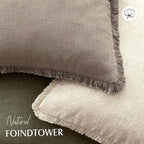 Foindtower Set of 2 Decorative Linen Fringe Throw Pillow Covers Boho Farmhouse Cushion Cover with Tassels Soft Accent Pillowcase for Couch Chair Sofa Bed Living Room Home Decor,20×20 Inch,Brown Tan