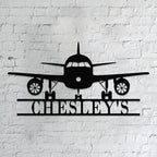 Personalized Metal Airplane Wall Art, Airplane Name Sign, Customized Pilot Name Sign, Airplane Hangar Sign Decor, Aviation Home Office Decor, Large Outdoor Decor, Pilot Gifts, Aircraft Lovers Gift