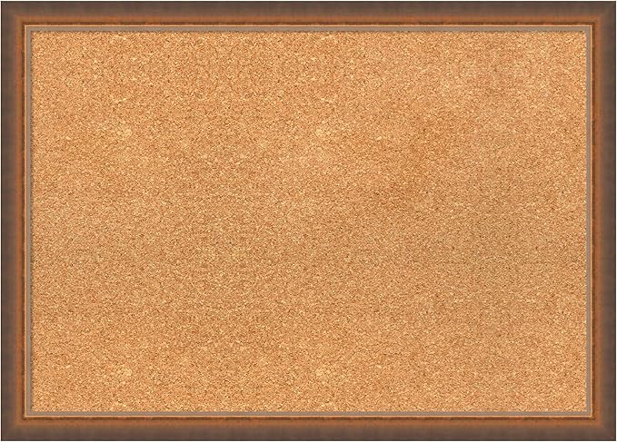 Amanti Art Natural Cork Board for Wall, 20x28 Vision Board with Bronze Frame, Medium Corkboard Office Decor for Home Organization, Modern Corkboard Pinboard to Display Items for Home Organization in
