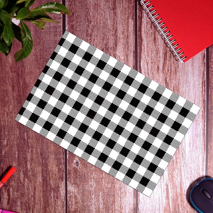 100 Count - 14.5 x 19 inch,Poly Mailer Black Gingham Plaid Package Envelope, Mailing Shipping Bags with Self Seal Strip