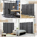 HOMCOM Room Divider, 6 Panel Folding Privacy Screen, 5.6' Tall Freestanding Wall Partition for Home Office, Bedroom, Charcoal Gray