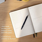 Anecdote 2026 Planner: 52 Week Daily Planner, Yearly, Monthly & Weekly Workflow for Planning Your Success – Vegan Leather Hardcover, Start Anytime & Achieve your Goals - Black