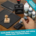 MaxMark Premium Refill Ink with Control Tip Bottle for Self-Inking Stamps, Gray Color - 1 oz.