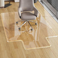 MESAILUP Beveled Edge Irregular Office Chair Mat with Lip for Carpet or Hardwood Floor Crystal Clear 47" x 53" for a Smooth Glide and Easy Roll On/Off, Heavy Duty and Non-Slip Floor Chair Mat with Lip