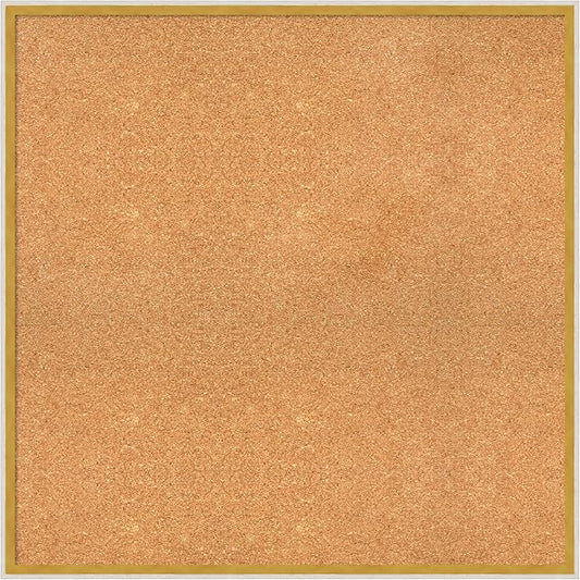 Amanti Art Natural Cork Board for Wall, 31x31 Vision Board with White Frame, Large Corkboard Office Decor for Home Organization, Modern Corkboard Pinboard to Display Items for Home Organization in