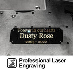Personalized Name Plates, Black Engraved Plaque with Gold Text, Trophy Plates Engraved, Custom Name Plate with Adhesive Backing or Screws, 6" W x 2" H