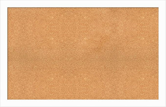 Amanti Art Natural Cork Board for Wall, 29x45 Vision Board with White Frame, Oversize Corkboard Office Decor for Home Organization, Casual Corkboard Pinboard to Display Items for Home Organization in