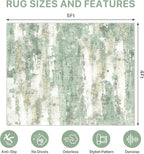 Office Chair Mat for Hardwood Tile Floor, Abstract 48"X 60" Desk Mats for Office Chair on Rolling Chairs Carpet, Desk Anti-Slip 1/5" Thick Rug for Computer Chair, Thin Low-Pile Floor Mat, Green