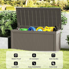 Yardgrace 320 Gallon Lockable Resin Deck Box, Waterproof & UV-Resistant Outdoor Storage Box for Outdoor Cushion Storage, Garden Tools & Pool Accessories Storage, Gray