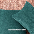 Amazon Basics Chenille Throw Pillow Covers, Home Decor Cushion Cover for Bedroom Living Room Couch Bed, 22" W × 22" L, Deep Teal