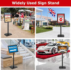 VAIIGO 3 Pack Heavy Duty Sign Holder Stand 11x17 Inch - Pedestal Floor Standing Sign Holder with Weighted Base - Vertical & Horizontal Poster/Menu Display Stands for Indoor/Outdoor Advertising, Black