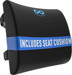 Everlasting Comfort Lumbar Support Pillow for Office Chair - Memory Foam Back Cushion for Car Seat - Promotes Better Posture, Back Pain Relief - Ideal Gaming and Desk Chairs Work and Home Essentials
