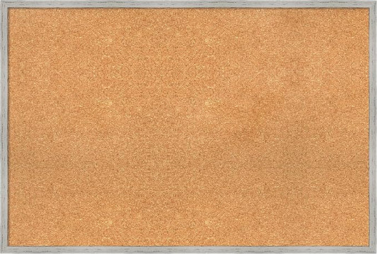 Amanti Art Natural Cork Board for Wall, 25x37 Vision Board with White Frame, Large Corkboard Office Decor for Home Organization, Cottage Corkboard Pinboard to Display Items for Home Organization in