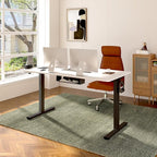 FLEXISPOT EN2 Whole-Piece Standing Desk with Clamp Power Strip, 48 x 30 Electric Stand Up Height Adjustable Desk with Cable Management (Black Frame + 48" White Top, 2 Packages)