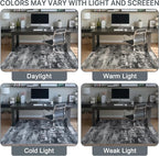 Office Chair Mat for Hardwood Tile Floor, Abstract 36"X 48" Desk Mats for Office Chair on Rolling Chairs Carpet, Desk Anti-Slip 1/5" Thick Rug for Computer Chair, Thin Low-Pile Floor Mat, Dark