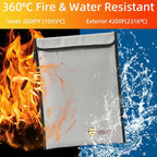 3 Pcs Fireproof Waterproof Document Bag(2000℉), Fire and Water Resistant Safe Zipper Storage Organizer Pouch for A4 A5 Documents Holder, Cash, Passport, Tablet, Laptop, File, Jewelry