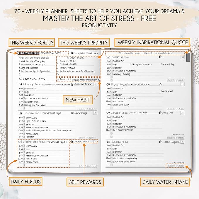 2025-2026 Planner Weekly and Monthly | 16-Month Life Planner to Increase Focus & Productivity | Reduce Overwhelm & Achieve Your Biggest Goals | Include Gift Box & Stickers | Sep 2025-Dec 2026