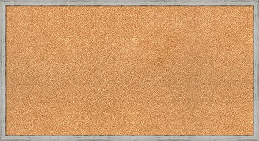Amanti Art Natural Cork Board for Wall, 19x35 Vision Board with White Frame, Large Corkboard Office Decor for Home Organization, Cottage Corkboard Pinboard to Display Items for Home Organization in
