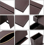 RitPin Desk Set, 11-Piece All-in-One – Executive Desk Accessories & Office Supplies, Leather Desk Organizer with Desk Pad & Blotter, 2-Tier Letter Tray, Luxury Office Desk Decor & Boss Gifts (Brown)