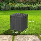 PATIOEASY 50GAL Deck Box Black,Waterproof Resin Outdoor Storage Box，Garden，Pool Supplies，Patio Furniture