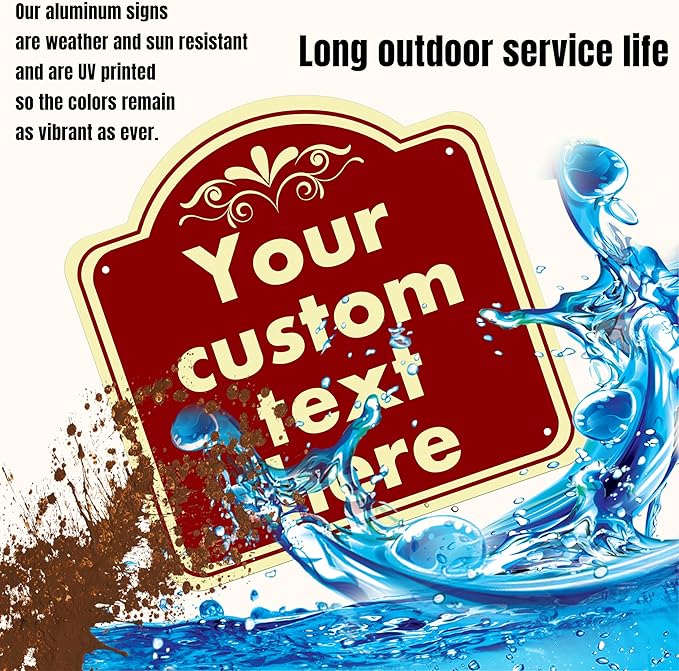 Custom Sign, Custom Indoor/Outdoor Decorative Sign，Aluminum Weatherproof Metal Sign Multiple Sizes, Customize for Office, Business, Workplace, office, Home, Delivery Signs