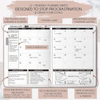 Life and Goal Planner - Undated Daily, Weekly & Monthly Planner for Passion, Organizer, Increase Productivity, Purpose, Success & Happiness, Journal, Agenda, To Do List, Business Planner, Notes,