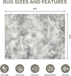 Office Chair Mat for Hardwood Tile Floor, Abstract 36"X 48" Desk Mats for Office Chair on Rolling Chairs Carpet, Desk Anti-Slip 1/5" Thick Rug for Computer Chair, Thin Low-Pile Floor Mat, Slate