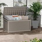 Yardgrace 320 Gallon Lockable Resin Deck Box, Waterproof & UV-Resistant Outdoor Storage Box for Outdoor Cushion Storage, Garden Tools & Pool Accessories Storage, Gray