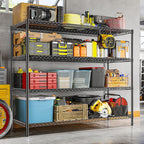 REIBII 2560LBS Storage Shelves 55.5"W Metal Shelving Unit 4 Tier Wire Shelving Commercial Adjustable Garage Shelving Heavy Duty for Storage Rack for Pantry, Garage, Kitchen,55.5"W x 18"D x 55.5"H,2PCS
