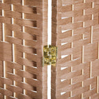 HOMCOM Room Divider, 3 Panel Folding Privacy Screen, 6FT Tall Portable Wicker Weave Partition Wall Divider for Bedroom, Home Office, Natural