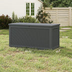 Yardgrace 200 Gallon Outdoor Storage Box Waterproof, Resin Deck Boxes with Lockable Lid & UV-Resistant for Patio, Pool, Garden Furniture Cushions & Accessories, Black