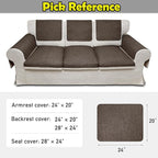 Couch Arm Covers, Waterproof Armrest Cover for Sofa, Armchair, Loveseat, Non-Slip Recliner Arm Cover, Sofa Arm Covers, Headrest Covers, Arm Chair Covers Set of 2 (Brown, 24"×20")