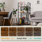 CAPHAUS 4 Tier Bookshelf, 24 Inch Width Free Standing Shelf, Bookcase Shelf Storage Organizer, Industrial Book Shelves for Home Office, Living Room, Kitchen, Rustic Oak Vintage Shelves & Metal Frame