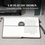 CAGIE Lined Journal for Men Women, Tree Growth Ring Leather Bound Journal Notebook 256 Pages 100 GSM Journals for Writing, A5 Hardcover Journaling Notebooks,2 Pack (Brown & Dark Green)