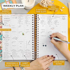 PLANBERRY Large Hourly Schedule Planner Premium – Undated Organizer for Productivity, Time Management & Budget, 8x10.4″ (Royal Blue)