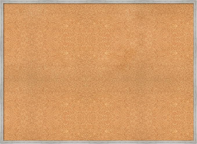 Amanti Art Natural Cork Board for Wall, 33x45 Vision Board with White Frame, Oversize Corkboard Office Decor for Home Organization, Cottage Corkboard Pinboard to Display Items for Home Organization