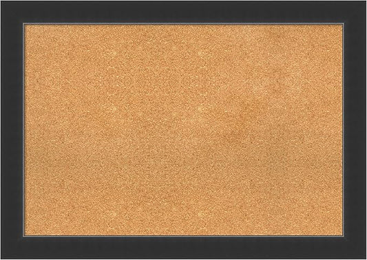 Amanti Art Natural Cork Board for Wall, 29x41 Vision Board with Black Wood Frame, Large Corkboard Office Decor for Home Organization, Modern Contemporary Corkboard Pinboard to display items for home