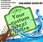 HK SIGNS Custom Aluminum Weatherproof Metal Sign, Modern Customizable, Green, 8*8 Inch, Indoor/Outdoor, Versatile Mount