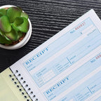 Single Book,Money Rent Receipt Book,7.9x11.22 Inches,2 Part Carbonless,Cash Receipt Book,200 Sets per Book,4 Receipts per Page