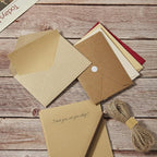 Tuhangcc Stationery Writing Paper and Envelopes Set with Jute Rope 4 X 6 for Writing Letter, (20 Best Paper with 10 Heavyweight envelopes),by Better Gift Office Products (Grey)