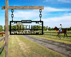 Personalized Hanging Metal Farm Signs, Personalized Outdoor Ranch Sign, Outdoor Farm Signs,Personalized Last Name Metal Sign,Custom Large Metal Farmhouse Farm Sign,Family Name Sign