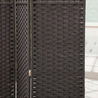 HOMCOM Room Divider, 6 Panel Folding Privacy Screen, 5.6' Tall Freestanding Wall Partition for Home Office, Bedroom, Brown