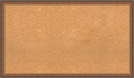 Amanti Art Natural Cork Board for Wall, 22x38 Vision Board with Bronze Frame, Large Corkboard Office Decor for Home Organization, Modern Corkboard Pinboard to Display Items for Home Organization in