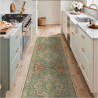 GENIMO Runner Rug 2'6"x8 Machine Washable Non Slip Vintage Hallway Runner Rug, Low Pile Lightweight Rugs for Indoor Entryway, Hallway, Kitchen and Corridor