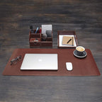 Gallaway Leather Letter Desk Organizer - Premium PU Leather Perfect for Office Organization, Document Holder Fits A4 Paper, Stackable Drawers for Extra Desk Storage
